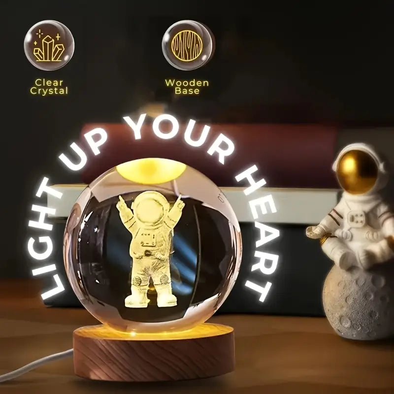 Lámpara Cristal 3D Astronauta