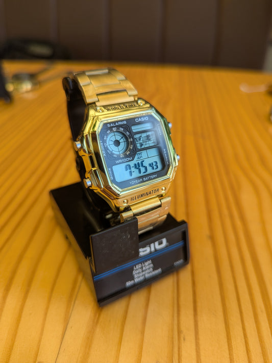 Casio Clasico Gold World Time