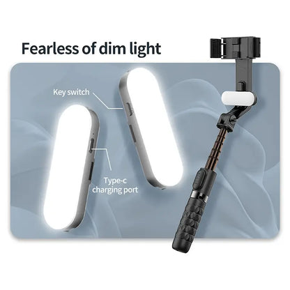 Gimbal A6 (Estabilizador de video y fotos) + luz les desmontable