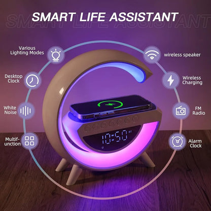 Lámpara LED 4 en 1 con Altavoz Bluetooth y Cargador Inalámbrico ✨