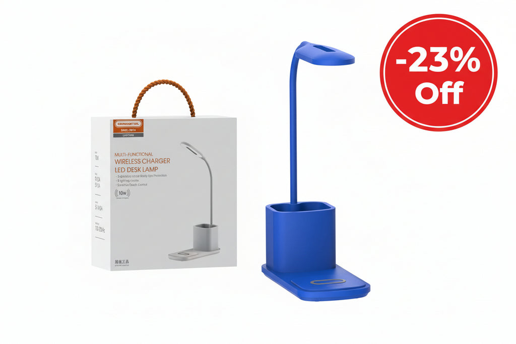 Lámpara de escritorio LED con cargador inalámbrico,puerto de carga USB