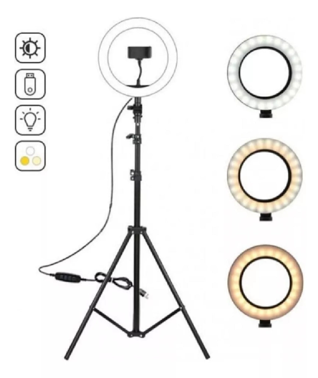 Aro de Luz LED RGB de 36 cm con tripode - Smart Accesorios