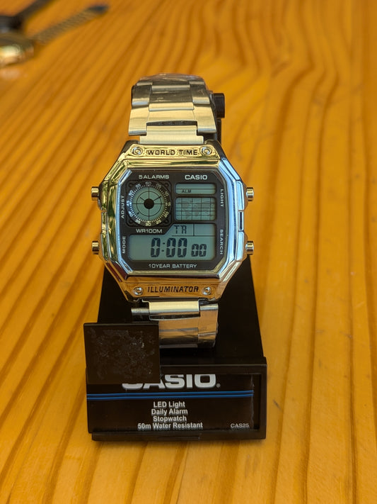 Casio Clasico Silver World Time