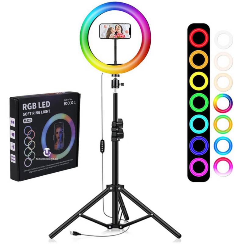 Aro de Luz LED RGB de 36 cm con tripode - Smart Accesorios