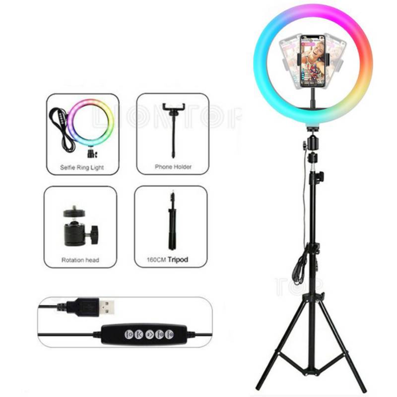 Aro de Luz LED RGB de 36 cm con tripode - Smart Accesorios