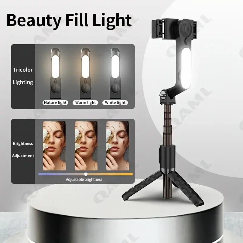 Gimbal A6 (Estabilizador de video y fotos) + luz les desmontable
