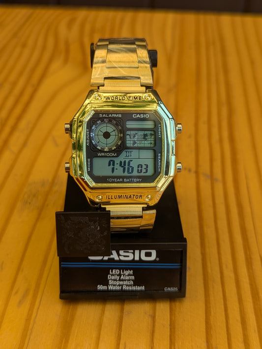 Casio Clasico Gold World Time