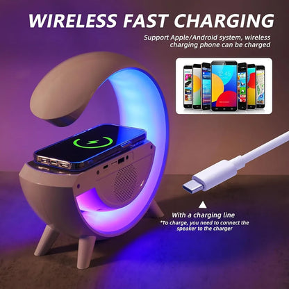 Lámpara LED 4 en 1 con Altavoz Bluetooth y Cargador Inalámbrico ✨