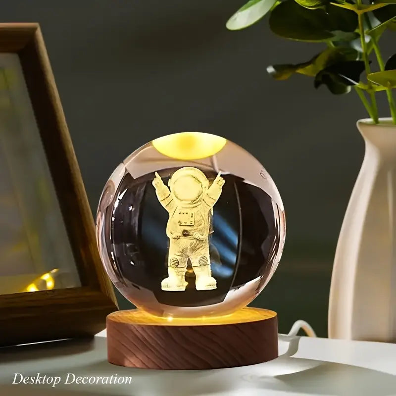 Lámpara Cristal 3D Astronauta