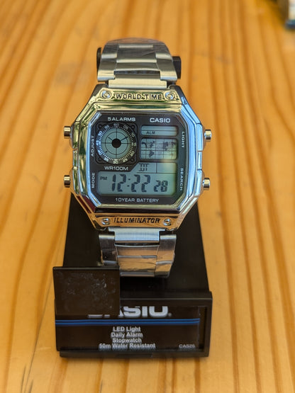 Casio Clasico Silver World Time