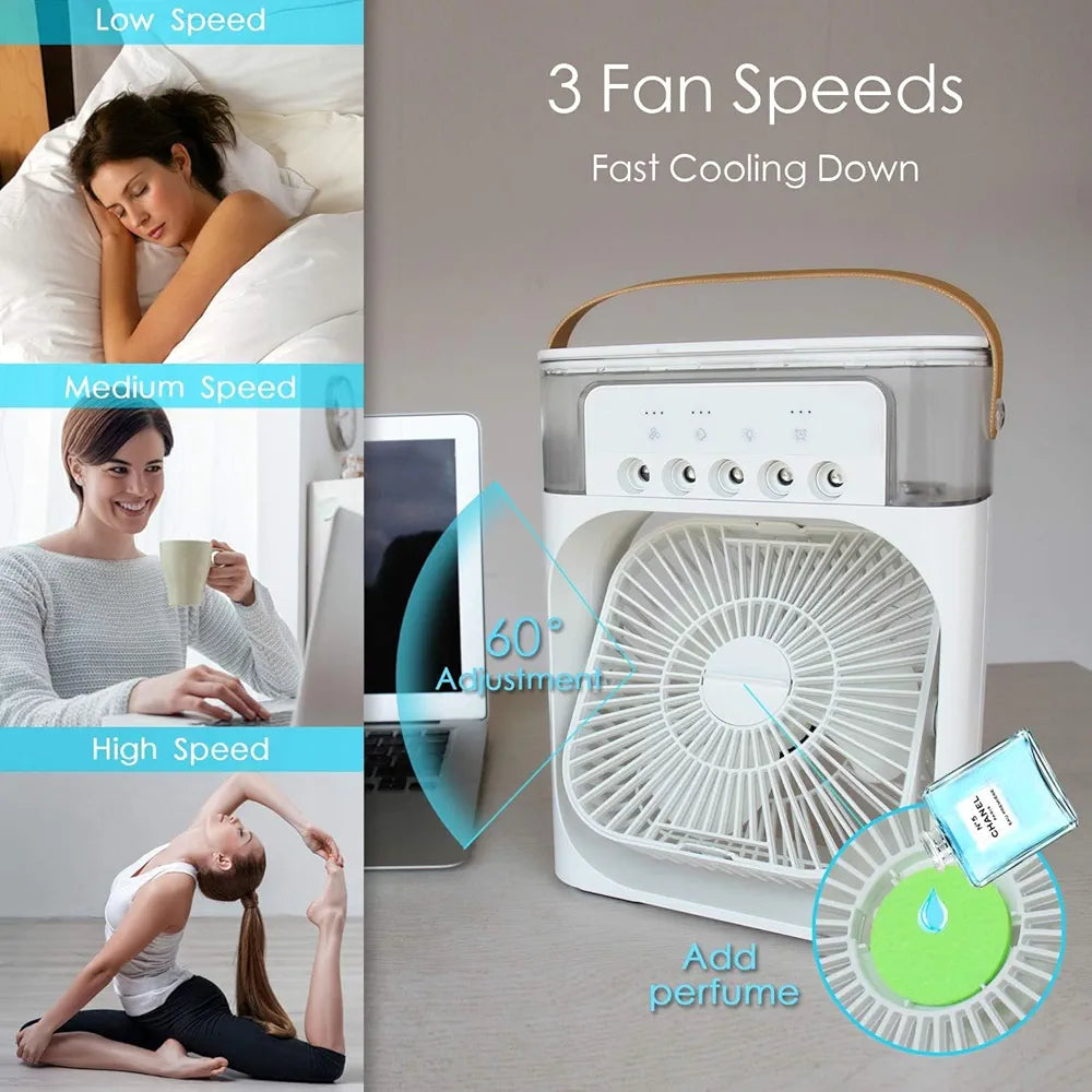 Ventilador Personal Aire Frio / Agrega hielo + agua helada ❄️